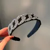 Hårklipp Barrettes Rhinestone Crystal Chain Black Hairbands Accessories Hårband för flickor Sparkande pannband Koreanska smycken