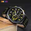 SKMEI Stereo Dial Design Män Watch Date Time Quartz Mens Armbandsur Stopwatch Leather Strap Klockor Relogio Masculino 9149 Q0524