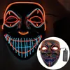 designer Glowing maschera per il viso Decorazioni di Halloween Glow cosplay coser maschere Materiale in PVC LED Lightning Donna Uomo costumi per adulti decorazioni per la casa