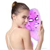 7 Färg LED Light Therapy Face Beauty Machine LED Facial Neck Mask med mikrourent för hudblekningsanordning