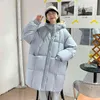 ダイヤモンドジャケット冬濃いウォームダウンコットンパーカコート女性のカジュアルルーズ韓国スタイルジャケットレディースフード211120