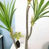 88/55cm Tropical Palm Tree Large Artificial Plants Fake Dracaena Potted Plastic Palm Leafs Green Air Plant For Home Garden Decor 211104