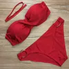 Brazilian Biquinis Women Sexy Push Up Bathing Suits Ring Design Beach Swim Wear Bandeau StraplBikini Set Maillot De Bain de X0522