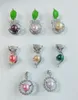 Colliers pendentif sur 24 styles 925 Sterling Silver Pearl Mounts Bijoux avec 68mm Mélange aléatoire Couleur Perles 510pcs SS016683910