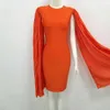 Winter Women Sexy Lace Mesh Black Orange Bandage Dress Ladies Elegant Designer Bodycon Party Vestido 210527