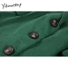 Yitimuceng verde blazer mulheres corduroy ternos jaqueta inverno roupas de inverno casacos meninas escritório senhora Único peito enlouquecido 210601