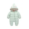 Hylkidhuose Winter Spädbarn Rompers Born Jumpsuit Hooded Warm Barn Utomhus Barn Baby Girls Boys 211101