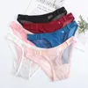Women Sexy Panties Lace Female Briefs Pantys Underwear Adjustable Ladies Low-Rise Intimates Solid Color Comfort Mesh Pant 210720
