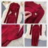 Design Hollow Sweter z dzianiny Sukienka Kobiety Elastyczna Z Długim Rękawem Slim Sukienka Ołówek Jesień Zima Ciepłe Sexy Bodycon Sukienki 210419