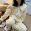 Korean Soft High Quality Homewear Women Loose Cute Sweet Princess Chic Sleepwear All Match Pajamas Sets 210525