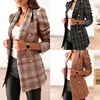 Blazer doppiopetto con bottoni Blazer stile militare Donna Autunno Inverno Elegante Office Lady Clothing Femme