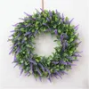 装飾的な花の花輪の製品シミュレーションラベンダーの花輪の結婚式の供給ペンダントの装飾草のドアリング