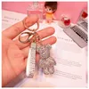 DIY Handwerk Cartoon Bär Strass Kristall Schlüsselanhänger Handgemachte PVC Schlüsselbund Charme Anhänger Schlüssel Ketten Für Frauen Geschenke