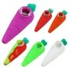 Carotte main pipe silicone fumer pipes verre dab rigs mignon forme végétale fumée accessoires et raccords couleur différente en option