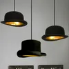 Moderne noir LED E27 pendentif lumières magicien tissu melon grand chapeau lampes éclairage magasin de vêtements décoration luminaires