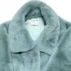 Lautaro Winter Long特大の暖かい柔らかいふわふわの毛皮のコート女性のドロップショルダー長袖カジュアル緩い韓国のファッション211019