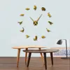 Jurassic Dinosaurussen T-Rex Mirror Big Large 3D Wall Clocks Sticker Adhesive DIY Wandklok Horloges Moderne Dino Wall Decor X0705