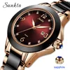 Montre Relogio Lige Brand Sunkta Fashion Watch Kvinnor Lyx Keramik och Alloy Armband Analog Women Wrist Watch Relogio Feminino Q0524