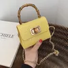 Bamboo Joint Design Handle Stone Pattern PU Leather Mini Crossbody Bags 2021 Summer Women Chain Shoulder Handbags And Purses