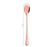 100pcs Colorful Metal Long Handle Spoon Shovel Design PVD Plated Stainless Steel Gold Tea Spoons 7 Colors Available SN2580