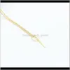 & Pendants Drop Delivery 2021 Fashion Leaf Unique Charming Pendant Necklaces Gold Tone Bar Circle Lariat Necklace Womens Chain Jewelry Birthd