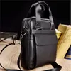 Handle Bag Men Genuine Leather Top Male Handbag Black Travel Cowhide Shoulder for Tablet Men Office Briefcase Totes