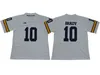 Men College Michigan Wolverines Jersey White Blue Yellow 10 Tom Brady American Football Wear University Size Size Beached Tritched Mix Order