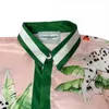 Camisa de manga comprida com estampa de cachorro manchado de seda Casablanc para homens moda de cetim tees272t