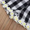 Clothing Sets 2Pcs Sweet Baby Girls Outfit Set 2021 Summer Creative Black White Plaid Printing Sleeveless Suspender Top + Lace Shorts