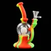 Szkło wodne Hookah Hoishahs Bong Silikonowy Wąż Joint 7.4 "Glow w Night Bubbler Dab Rig