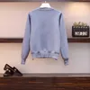 Kobieta Dresy 2020 Jesień Moda Sweter Zipper + Duży Rozmiar Spodnie Dzianiny Damskie Dwuczęściowe Zestaw Twinset 2 Sztuk Set Y0625