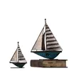 Heminredning Retro Segelbåt Modell Figurer för Interior Living Room Office Dekoration Ornaments Iron Boat Figurin Skulptur Gift 210804