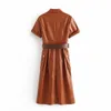 Streetwear Women Faux Leather Dress Fashion Ladies Button Pocket es Elegant Female Sashes Chic Girl Vestidos 210427