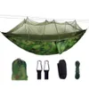 Portable Outdoor Camping Namiot Hamak z Moskitiery Net 2 Osoba Zadasztowa Spadochron Wiszący Łóżeczko Polowanie 210T Nylon Sleeping Huśtawka