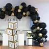 Baby Shower Boy Girl Прозрачная коробка День рождения День Украшения Воздушные шары Гирлянда Крещение Картон Детская коробка Сладкая Любовь Подарки 210408