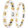 Vitt keramiskt par armband armband för kvinnor män mode charms magnetiska hälsovård armband rostfritt stål cz smycken present l9406464