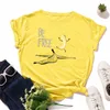 T-shirt da donna in cotone estivo JCGO S-5XL Plus Size manica corta divertente T-shirt con stampa banana gratuita Top casual O-Collo Tshirt femminile 210406