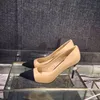 Décolleté in gros grain di capra in vera pelle con perle e tacchi alti Scarpe eleganti OL Lady Scarpe singole beige bianche nere con scatola