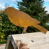 Articles de nouveauté oiseaux patinés avec vis à visser dans le bois 4 oiseaux rouillés en métal rouille décoration de jardin Figure 304L