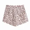 Streetwear femmes imprimé léopard Shorts été mode dames kaki taille haute fermeture éclair casual femme Chic vêtements 210527