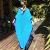 Chiffon bestickt Frauen Boho Sommerkleid Strand weiß Cover Ups für Bademode Femme Casual Loose Pareo Up Wear 210604