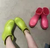 العلامة التجارية النساء الأحذية المطر المطاط السيدات المشي للماء الكاحل rainboots عارضة سميكة أسفل التمهيد قصيرة