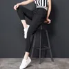 Summer Korea Fashion Women Elastic Waist Loose Black Sports Pants Gauze Patchwork Casual Ankle-length Harem S914 210512