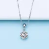 Chaînes D Couleur VVS1 Collier Moissanite 925 Sterling Silver 1.0ct rond Diamants brillants Solitaire Pendentif pour femmes bijoux