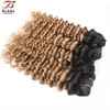 1B 27 Ombre Blondynka głębokiej fali splot włosów Brazylijskie kręcone włosy dwa ton 3 4 sztuki 1024 cala Remy Human Hair Extensions5016502