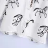 Женщины Лошадь Распечатать о воротнике Уатрин-рубашка Женская Блузка с длинным рукавом Вскользь Леди Свободные Топы Blusas S8162 210721
