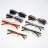 Super Clear Frameless Sunglasses Natural Wood Square Bright Oversize Random Frame for Men Read Optical Oval Eye Glass