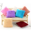 Uzun peluş düz renkli yastık kapağı yumuşak sıcak kürk yastık kılıfı dekoratif yastık kapak kanepe yatak ev dekor 210401