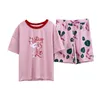 Plus size 3XL Summer Pajamas Set Women Pyjamas Femme Sleepwear Night suit Pijama Mujer Home Wear Female Loose Cartoon Nightwear 210901