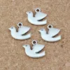 100st Antik Silver Peace Dove Bird Charms Pendants för smycken, örhängen, halsband DIY Tillbehör 17x13.5mm A-250